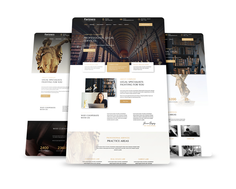 Partners Premium Lawyer Divi Child Theme designed by Gregory Themes